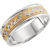Band > Milgrain > Hand-Woven > 6mm > Tri-Color > 14kt