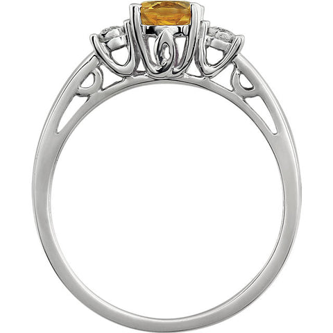 Ring > Diamond > .04 CTW > & > Citrine.*Multiple Diamond Cuts and Weights available*