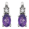 Earrings > Accented > Diamond > .02 CTW > & > Sapphire > Pink > Created