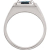 Ring > Men's > Sapphire > Blue > Two-Tone > 14kt