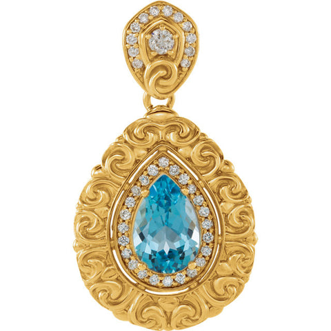 Pendant > Diamond > CTW > 1/Topaz & 1 > Blue > Swiss >
