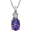Necklace > 18" > .02 CTW > & > Sapphire > Blue > Created