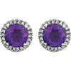 Earrings > Diamond > CTW > 1/Amethyst & 1