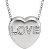 Necklace > Heart > "Love" > Diamond > .01 CTW