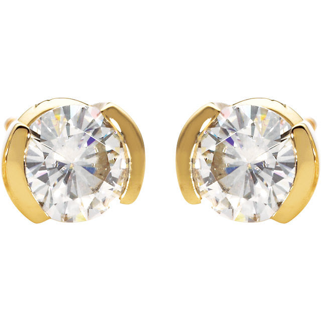 Earrings > Round > Moissanite > Created