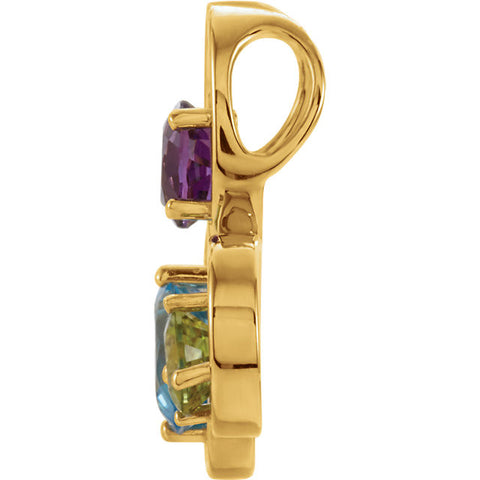 Pendant > Amethyst & Peridot > Topaz, > Blue > Swiss > Genuine