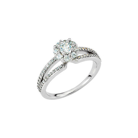 Ring > Engagement > Cluster > Halo-Styled > Diamond > 3/4 CTW