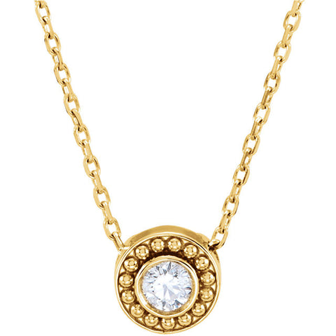 > Necklace > Slide > Beaded > Diamond > 1/10 CTW
