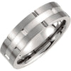 Band > Finish > Satin > 7mm > Inlay > Silver > Titanium & Sterling