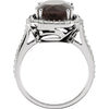 Ring > Quartz > Smoky > Diamond & 14x10mm > 1/2 CTW