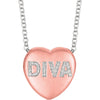 Necklace > Heart > "Love" > Diamond > .01 CTW
