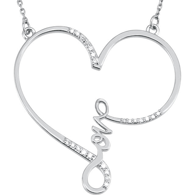 Necklace > 18" > Design > Infinity > Heart > "Love" > Diamond > 1/8 CTW