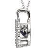 Necklace > 18" > Diamond > CTW > 1/Sapphire & 1 > Blue