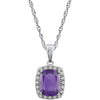 Necklace > Diamond > .05 CTW > & > Amethyst