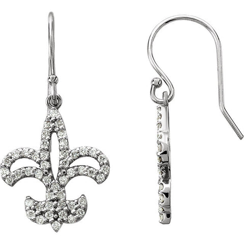 Earrings > Fleur-de-lis > Diamond > 1/2 CTW