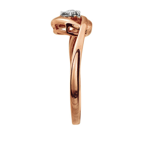 Ring > Promise > Diamond > .04 CTW > Rose-Plated > &