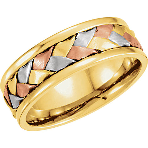 Band > Hand-Woven > 7.75mm > Tri-Color > 14kt