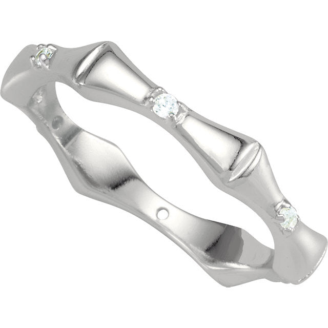 Ring > Bamboo > CZ > Stackable