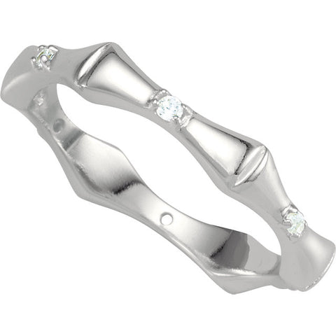 Ring > Bamboo > CZ > Stackable
