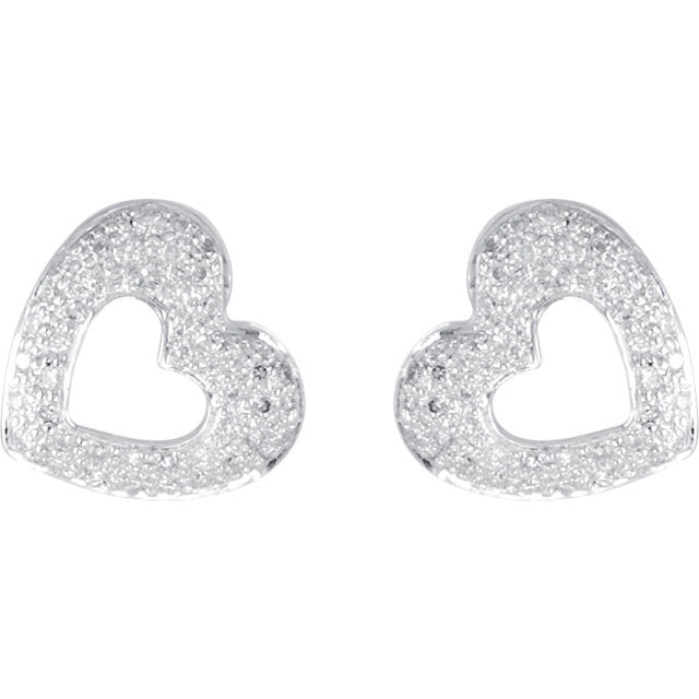 Earrings > Heart > Diamond > 1/4 CTW