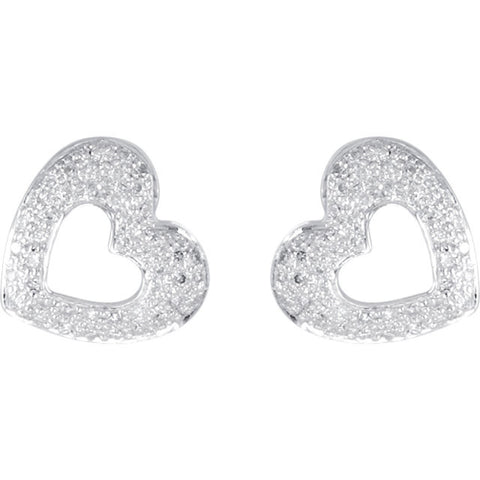 Earrings > Heart > Diamond > 1/4 CTW