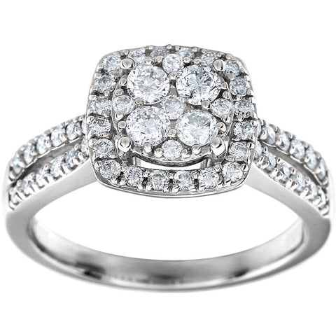 Ring > Engagement > Halo-Styled > Diamond > 3/4 CTW