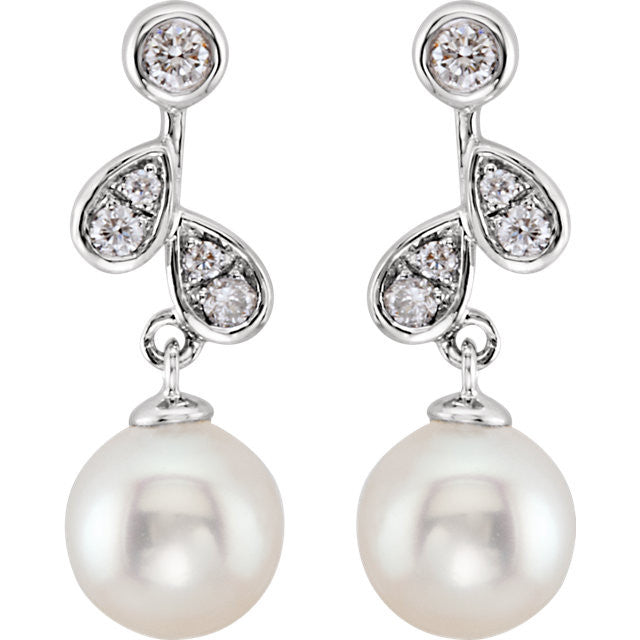 s > Pearl > Cultured > Diamond & Freshwater > 1/6 CTW > White > 14kt