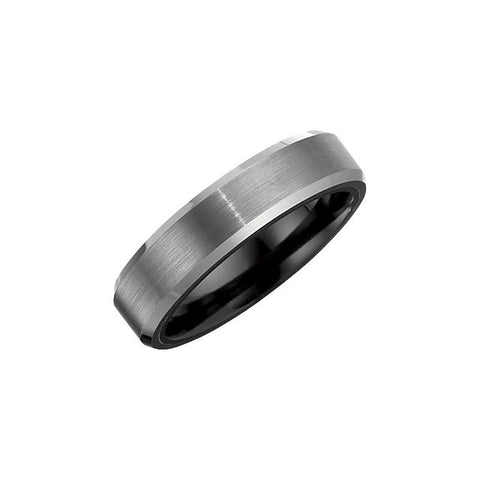 Overlay > Tungsten > with > Band > Edge > Beveled > 6.2mm > Couture™ > Ceramic