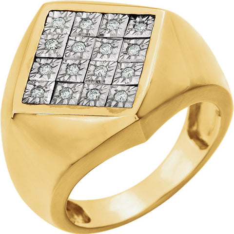 Ring > Men's > Diamond > 1/5 CTW > Two-Tone > 14kt
