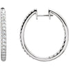 Earrings > Hoop > Inside/Outside > Hinged > Diamond > CTW > 1