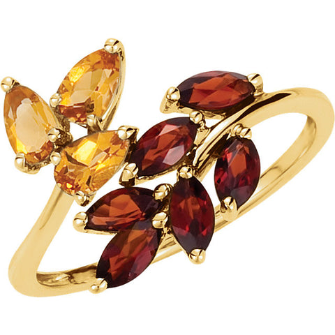 Ring > Garnet > Citrine & Mozambique > Genuine