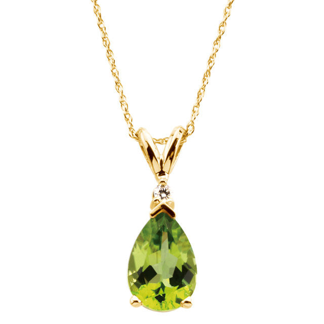 Necklace > 18" > Peridot & Diamond