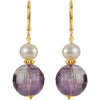 Earrings > Pearl & Amethyst > Cultured > Freshwater