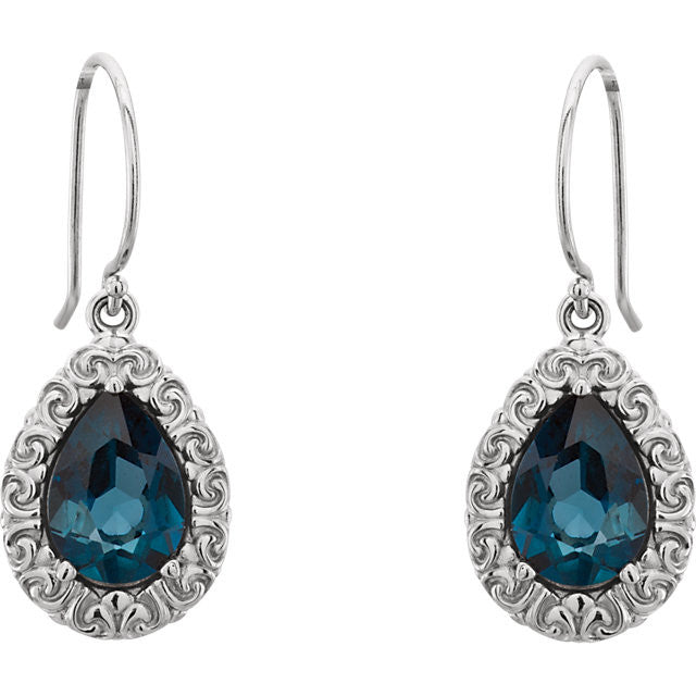 Earrings > Dangle > Sculptural-Design > Topaz > Blue > London
