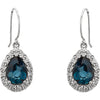 Earrings > Dangle > Sculptural-Design > Topaz > Blue > London