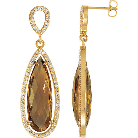 Earrings > Diamond > CTW > 3/Quartz & 3 > Honey