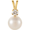 Pendant > Diamond > .10 CTW > & > Pearl > Cultured > Akoya