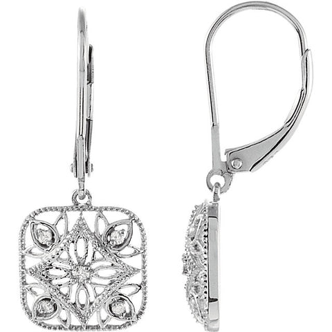 Earrings > Back > Lever > Diamond > 1/10 CTW