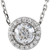 Necklace > 16" > Halo-Styled > Diamond > 1/4 CTW