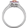 Ring > Heart > Puffed > Diamond > .02 CTW > & > Sapphire > Pink