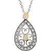 Necklace > 16" > Diamond > 1/6 CTW > Two-Tone > 14kt