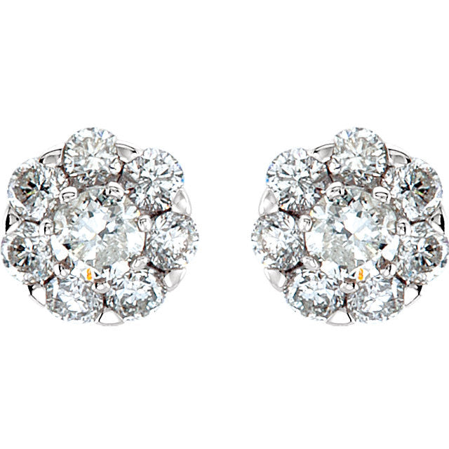 Earrings > Cluster > Diamond > CTW > 2