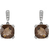Earrings > Dangle > Diamond > .04 CTW > & > Quartz > Smoky