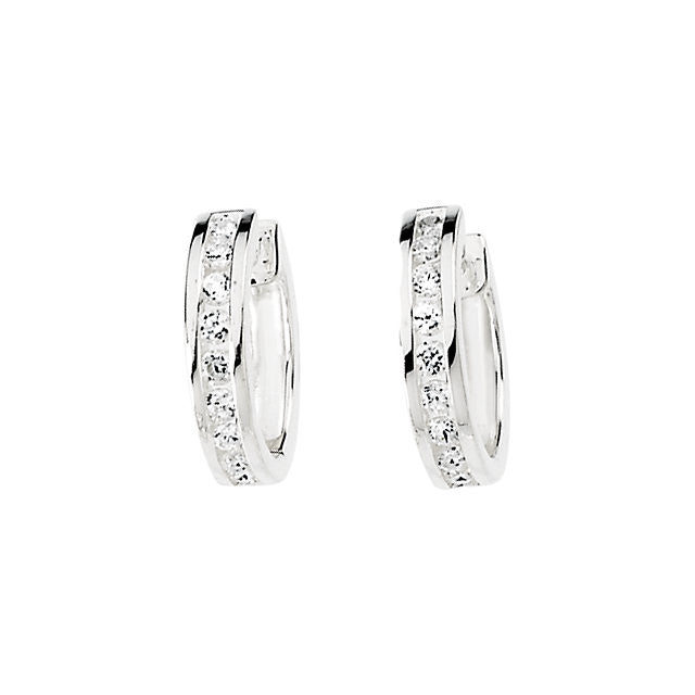 Earrings > Hoop > Hinged > Zirconia > Cubic