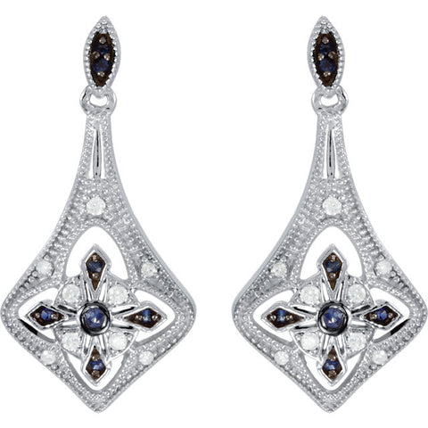 Earrings > Style > Chandelier > Diamond > CTW > 1/Sapphire & 1 > Blue