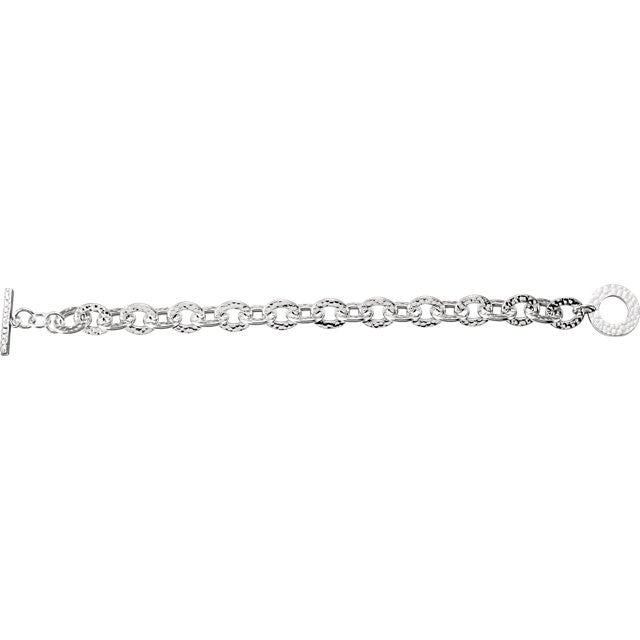 Clasp > Toggle > with > Bracelet > Link > Finished > Hammered > 10.5mm