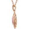 Necklace > 18" > Diamond > CTW > 1/Tourmaline & 1 > Pink > Oval > 8x6mm