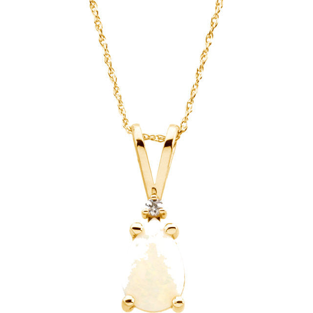 Necklace > 18" > Opal & Diamond