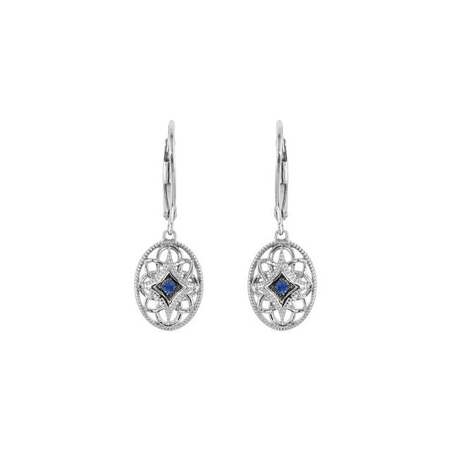 Earrings > Back > Lever > Sapphire
