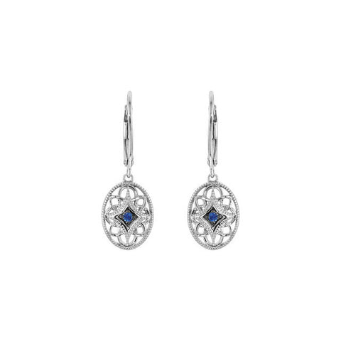 Earrings > Back > Lever > Sapphire